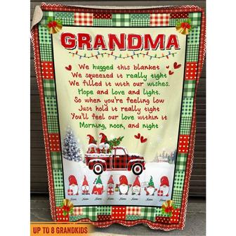 Personalized Christmas Grandma's Little Gnomies Blanket - Thegiftio UK