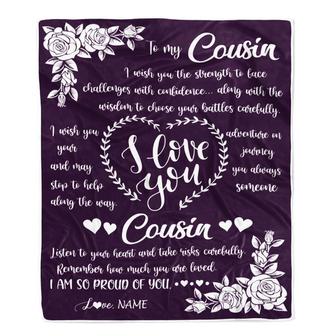 Personalized To My Cousin Blanket From Family I Wish You The Strength Daughter Cousin Birthday Graduation Christmas Customized Bed Fleece Throw Blanket - Thegiftio UK