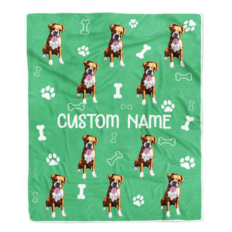 Personalized Custom Boxer Blanket for Dog Mom Dog Dad Christmas Customized Throw Blanket - Thegiftio UK
