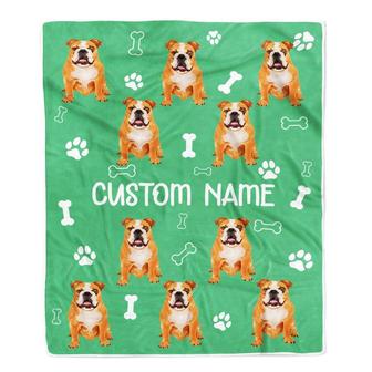 Personalized Custom Bulldog Blanket for Dog Mom Dog Dad Dog Lover Birthday Christmas Customized Throw Blanket - Thegiftio UK