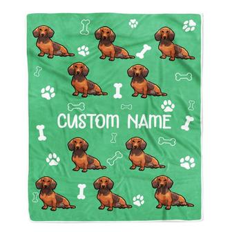 Personalized Custom Dachshund Blanket for Dog Mom Dog Dad Dog Lover Birthday Christmas Customized Blanket - Thegiftio UK