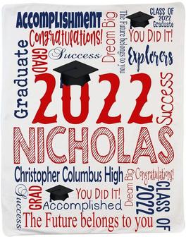 Personalized Custom Graduation Throw Blanket for Adults and Teens - Thegiftio UK