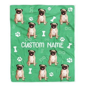 Personalized Custom Pug Blanket for Dog Mom Dog Dad Dog Lover Birthday Christmas Customized Throw Blanket - Thegiftio UK