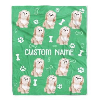 Personalized Custom Shih Tzu Blanket for Dog Mom Dog Dad Dog Lover Birthday Christmas Customized Throw Blanket - Thegiftio UK