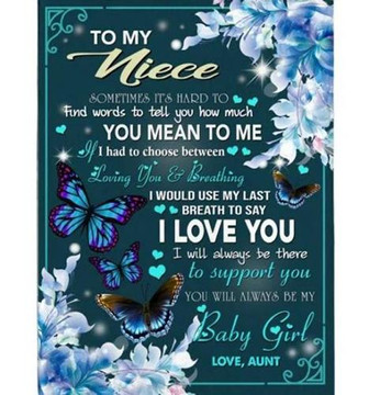 Personalized Customize To My Niece I Love Support You Baby Girl Butterfly Gift From Aunt Blanket - Thegiftio UK