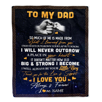Personalized To My Dad Blanket From Daughter Girl Thank You For The Love Support I Love You Dad Father's Day Birthday Christmas Customized Fleece Blanket - Thegiftio