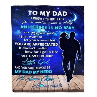 Personalized To My Dad Blanket From Daughter Grateful I Love You Dad Birthday Thanksgiving Fathers Day Christmas Customized Fleece Throw Blanket - Thegiftio UK