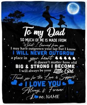 Personalized To My Dad Blanket from Daughter Kids I Love You Always Forever Dad Father's Day Fleece Blanket - Thegiftio UK