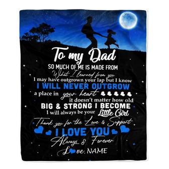 Personalized To My Dad Blanket from Daughter Kids I Love You Always Forever Dad Father's Day Birthday Thanksgiving Christmas Customized Fleece Blanket - Thegiftio UK
