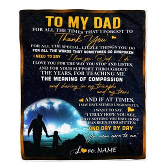 Personalized to My Dad Blanket from Daughter Son Thank You I Love You Dad Father's Day Birthday Thanksgiving Christmas Customized Fleece Blanket - Thegiftio UK