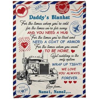 Personalized Daddy Trucker's blanket from Kids Gift From Son Father's Day Fleece Son gift for father Customized blanket gift - Thegiftio UK