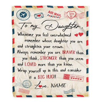 Personalized To My Daughter Blanket from Mom And Dad Mail Letter Daughter Birthday Graduation Christmas Customized Fleece Blanket - Thegiftio UK