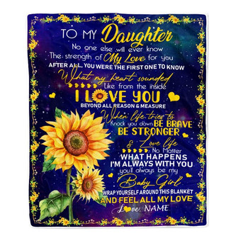 Personalized to My Daughter Blanket from Mom No One Else Will Ever Know Butterfly Sunflower Daughter Birthday Christmas Customized Fleece Blanket - Thegiftio UK