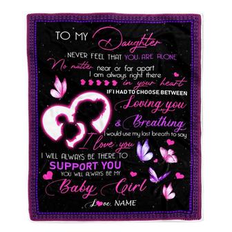Personalized To My Daughter Blanket from Mom You Will Always Be My Baby Girl Butterfly Daughter Birthday Christmas Customized Fleece Blanket - Thegiftio UK