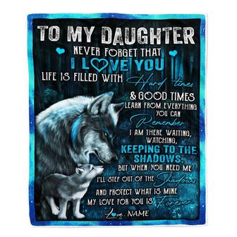 Personalized To My Daughter Blanket From Mom Wolf Birthday Christmas Customized Fleece Blanket - Thegiftio UK