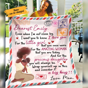 Personalized To My Daughter BWA Mom Letter Fleece Blanket Throw Blanket Christmas Throw Blanket - Thegiftio UK