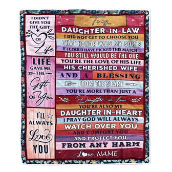Personalized To My Daughter In Law Blanket From Mom Mother In Law You Are Daughter In My Heart Birthday Thanksgiving Christmas Customized Fleece Throw Blanket - Thegiftio UK