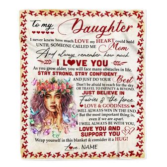 Personalized To My Daughter From Mom Dad I Never Knew How Much Love My Heart Could Hold Butterfly Daughter Birthday Christmas Fleece Blanket - Thegiftio UK