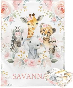 Personalized Elephant Baby Blankets for Girls Baby Boy Gifts Super Soft Blankets for Newborns Nursery Decor - Thegiftio UK