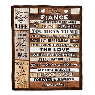 Personalized To My Fiance Blanket From Fiancee Wood You Meaning To Me Love You Fiance Anniversary Valentines Day For Her Christmas Fleece Throw Blanket - Thegiftio UK