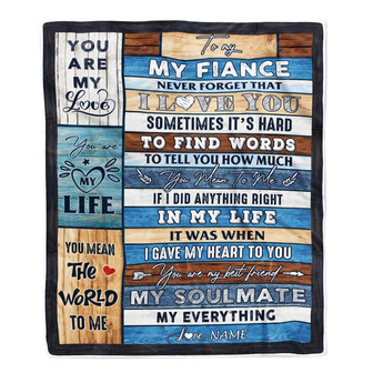 Personalized To My Fiance Blanket Never Forget I Love You Fiance Birthday Anniversary Wedding Valentines Day Christmas Customized Bed Fleece Throw Blanket - Thegiftio UK