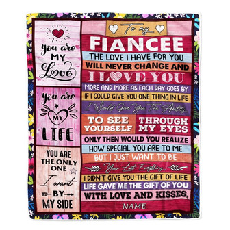 Personalized To My Fiancee Blanket From Fiance Wood I Love You More And More Soulmate Fiancee Anniversary Valentines Day Christmas Fleece Throw Blanket - Thegiftio UK
