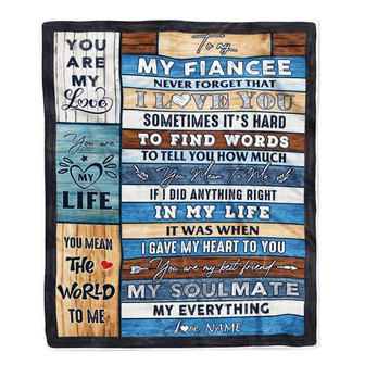 Personalized To My Fiancee Blanket Never Forget I Love You Fiancee Birthday Anniversary Wedding Valentine's Day Christmas Customized Bed Fleece Blanket - Thegiftio UK