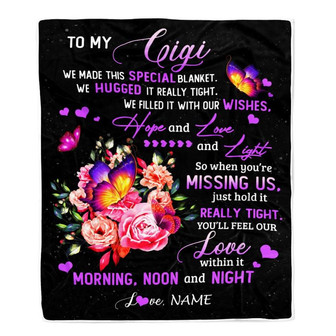 Personalized Gigi Blanket From Grandkids Granddaughter We Made This Special Blanket Flower Gigi Birthday Mothers Day Christmas Customized Fleece Blanket - Thegiftio
