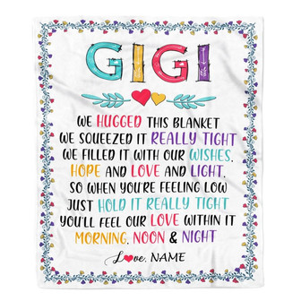 Personalized Gigi Blanket From Grandkids We Hugged This Blanket Gigi Birthday Mothers Day Christmas Customized Fleece Blanket - Thegiftio