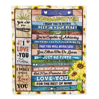 Personalized To My Goddaughter Blanket From Godmother Believe Deep In Your Heart Daughter Goddaughter Birthday Graduation Christmas Customized Fleece Blanket - Thegiftio