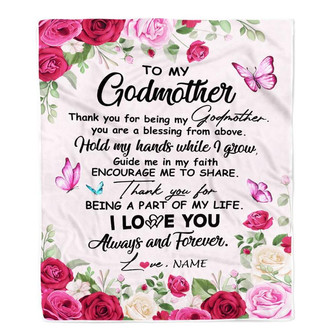Personalized To My Godmother Blanket From Goddaughter Godson Thank You For Being My Godmother Mothers Day Birthday Christmas Customized Fleece Throw Blanket - Thegiftio