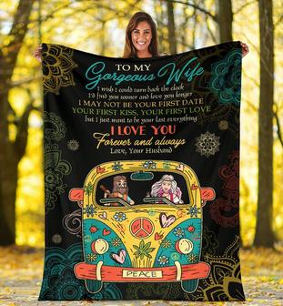 Personalized To My Gorgeous Wife Hippie Blanket From Husband To My Gorgeous Wife I Love You Forever And Always Blanket - Thegiftio UK