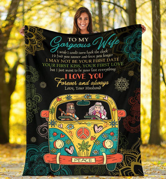 Personalized To My Gorgeous Wife Hippie Blanket From Husband To My Gorgeous Wife I Love You Forever And Always Blanket - Thegiftio UK