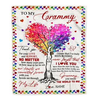 Personalized To My Grammy Blanket From Grandkids Never Forget That I Love You You Mean The World to Me Grammy Birthday Mothers Day Christmas Fleece Blanket - Thegiftio