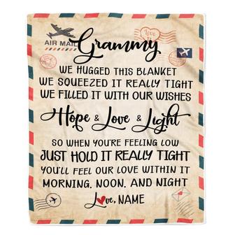 Personalized Grammy Blanket From Grandkids We Hugged This Blanket Mail Letter Grammy Birthday Mothers Day Christmas Customized Fleece Blanket - Thegiftio UK