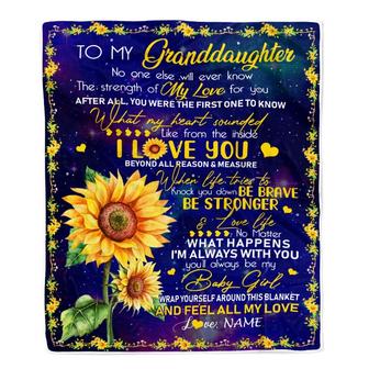 Personalized to My Granddaughter Blanket from Grandma Nana No One Else Will Ever Know Butterfly Sunflower Granddaughter Birthday Christmas Fleece Blanket - Thegiftio UK