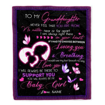 Personalized To My Granddaughter Blanket from Grandma Nana Mimi You Will Always Be My Baby Girl Butterfly Birthday Christmas Customized Fleece Blanket - Thegiftio UK