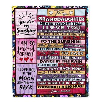 Personalized To My Granddaughter Blanket From Grandma Grandpa Papa Never Forget That I Love You Wood Granddaughter Birthday Christmas Fleece Throw Blanket - Thegiftio UK