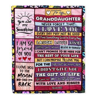 Personalized to My Granddaughter Blanket from Grandma Grandpa Papa Wood Laugh Love Live Believe Granddaughter Birthday Christmas Fleece Throw Blanket - Thegiftio UK