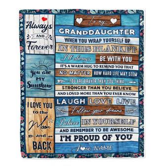 Personalized To My Granddaughter Blanket From Grandma Nana Papa Believe in Yourself Wood Granddaughter Birthday Christmas Customized Bed Fleece Throw Blanket - Thegiftio UK