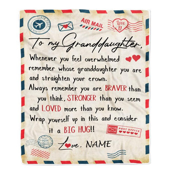 Personalized To My Granddaughter Blanket from Grandma Mail Letter Granddaughter Birthday Graduation Christmas Customized Fleece Blanket - Thegiftio UK