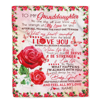 Personalized to My Granddaughter Blanket from Grandma Nana Mimi Grandpa No One Else Will Ever Know Rose Birthday Thanksgiving Christmas Fleece Blanket - Thegiftio
