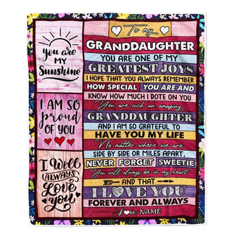 Personalized To My Granddaughter Blanket From Grandma Grandpa My Greatest Joys Granddaughter Birthday Graduation Christmas Customized Bed Fleece Throw Blanket - Thegiftio UK