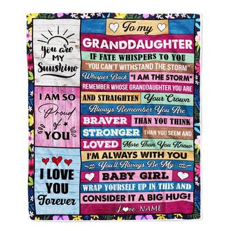 Personalized To My Granddaughter Blanket From Grandma Papa Grandpa Wood I Am The Storm Granddaughter Birthday Christmas Customized Fleece Throw Blanket - Thegiftio UK