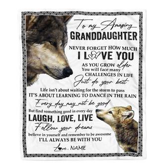 Personalized To My Granddaughter Blanket From Grandpa Grandma Just Do You Best Laugh Love Live Wolf Granddaughter Birthday Christmas Bed Fleece Throw Blanket - Thegiftio UK