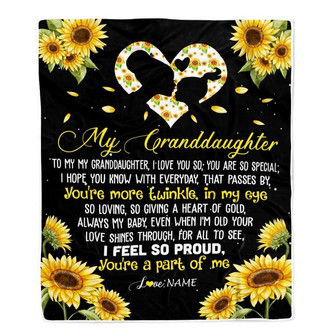 Personalized To My Granddaughter Blanket From Grandpa Grandma Sunflower I Love You So Special Granddaughter Birthday Christmas Bed Fleece Throw Blanket - Thegiftio UK