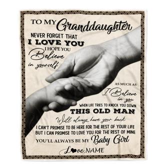Personalized To My Granddaughter From Grandpa Papa Never Forget That I Love You Great Birthday Graduation Christmas Bed Quilt Fleece Throw Blanket - Thegiftio UK