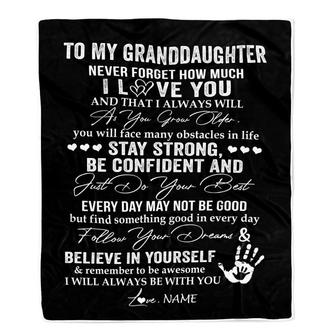 Personalized To My Granddaughter I Love You Forever From Grandma Grandpa Nana Birthday Christmas Thanksgiving Graduation Customized Fleece Blanket - Thegiftio UK