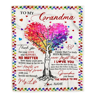 Personalized To My Grandma Blanket From Grandkids Never Forget That I Love You You Mean The World to Me Grandma Birthday Mothers Day Christmas Fleece Blanket - Thegiftio UK