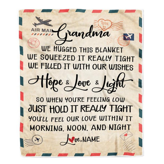 Personalized Grandma Blanket From Grandkids We Hugged This Blanket Mail Letter Grandma Birthday Mothers Day Christmas Customized Fleece Blanket - Thegiftio UK